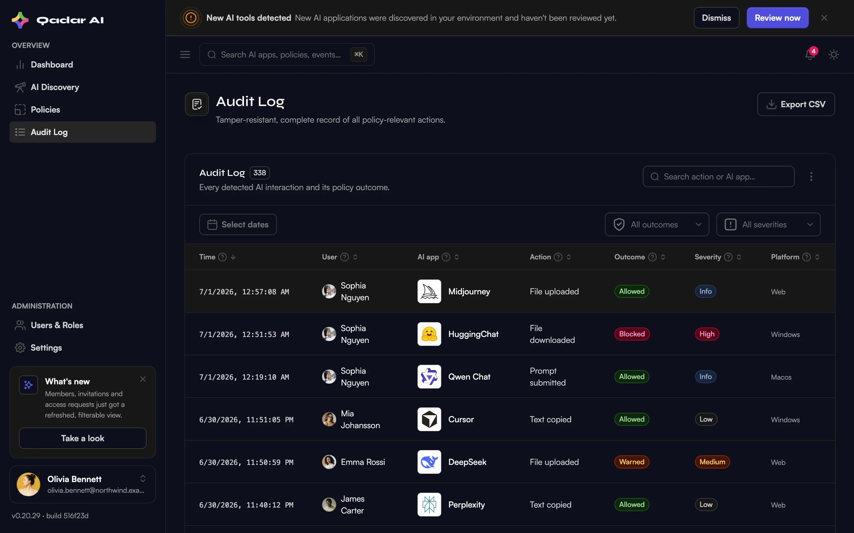 Shield Control Audit-Trail durchgesetzter Aktionen als Nachweis